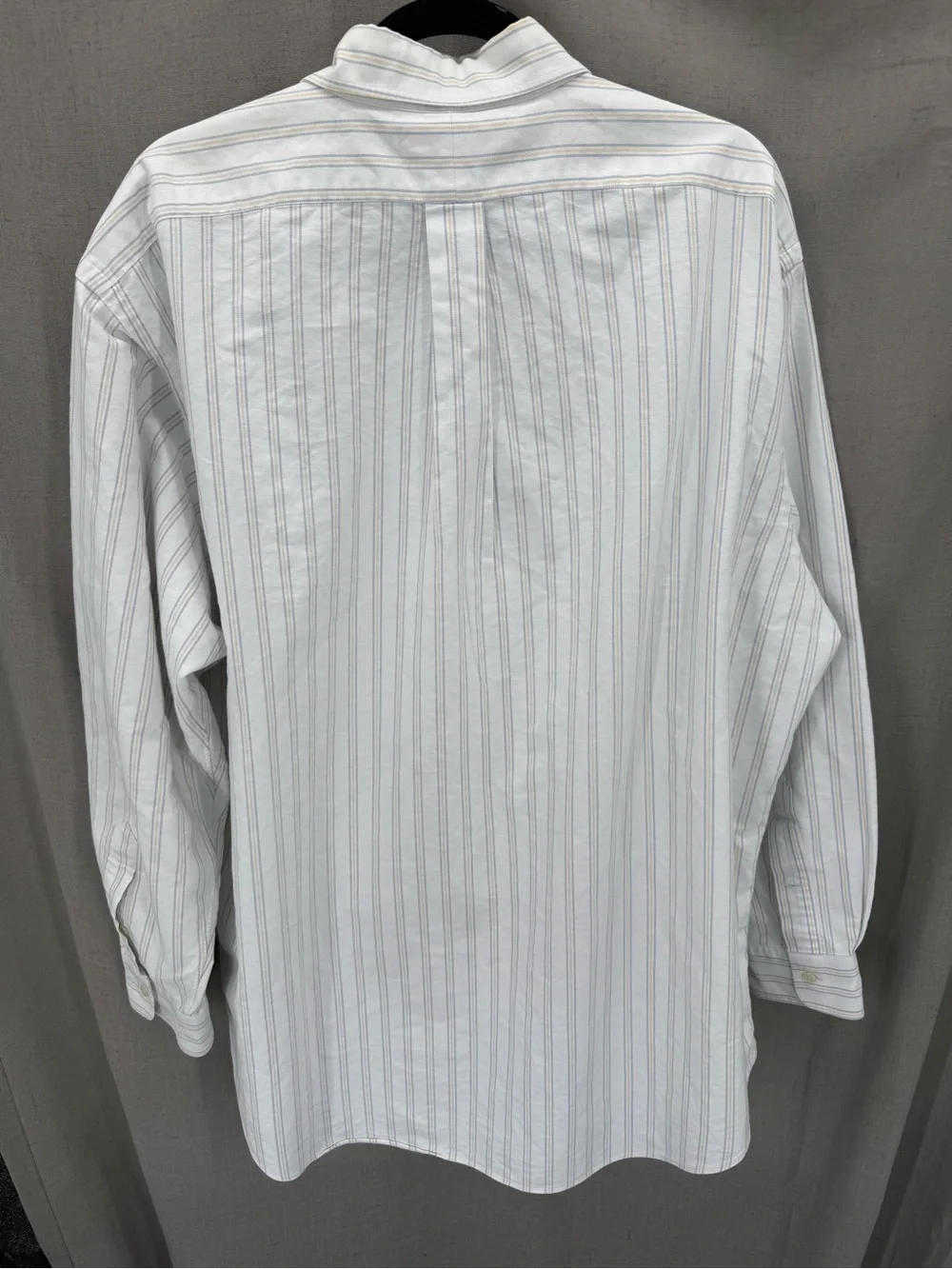 Ralph Lauren Yarmouth striped buttondown shirt beige embroidered pony logo sz XL